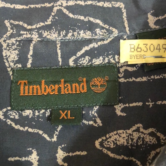 Timberland XL button up fish & hook print green - Picture 5 of 10
